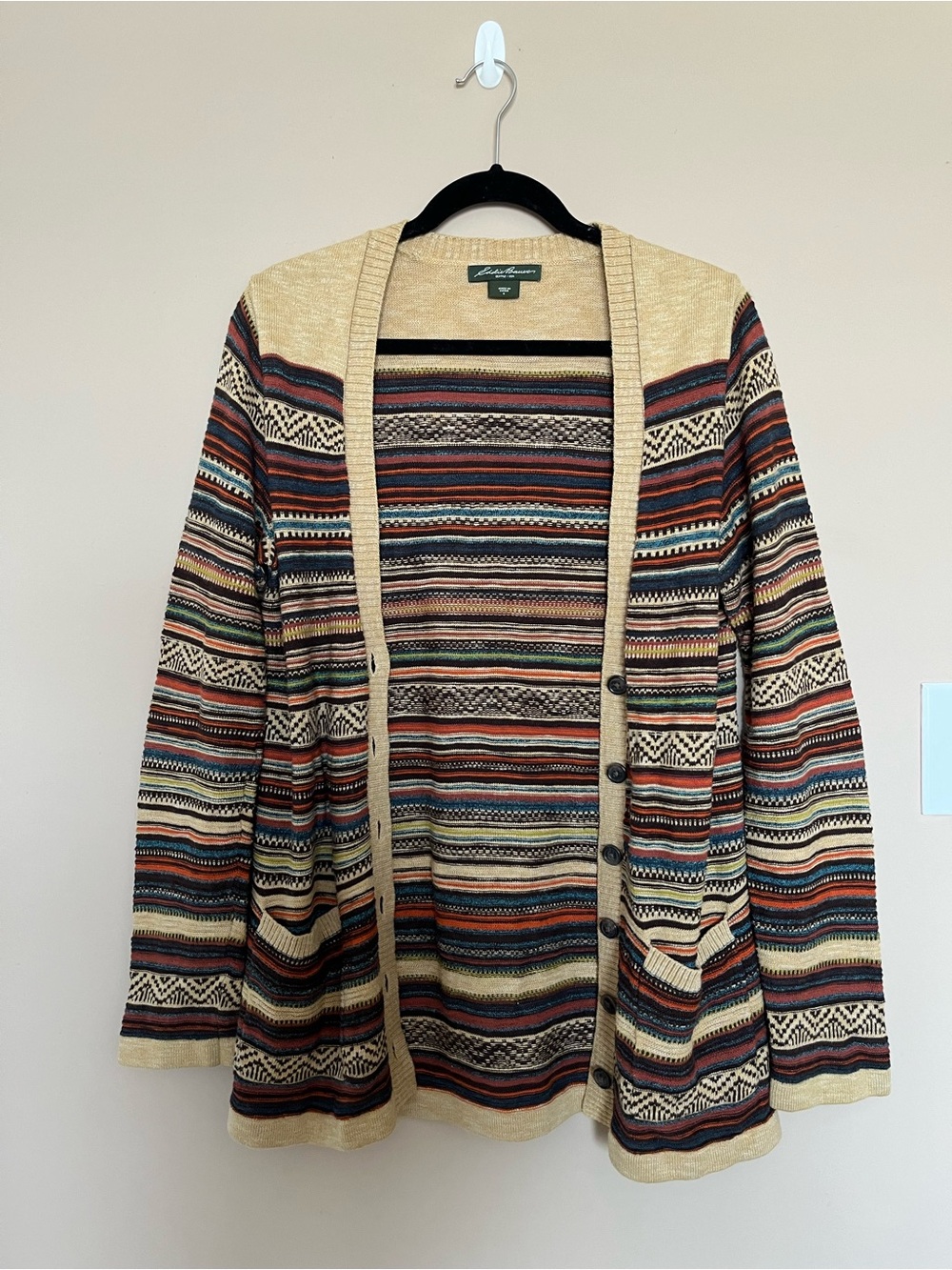 Y2K Eddie Bauer striped cardigan
